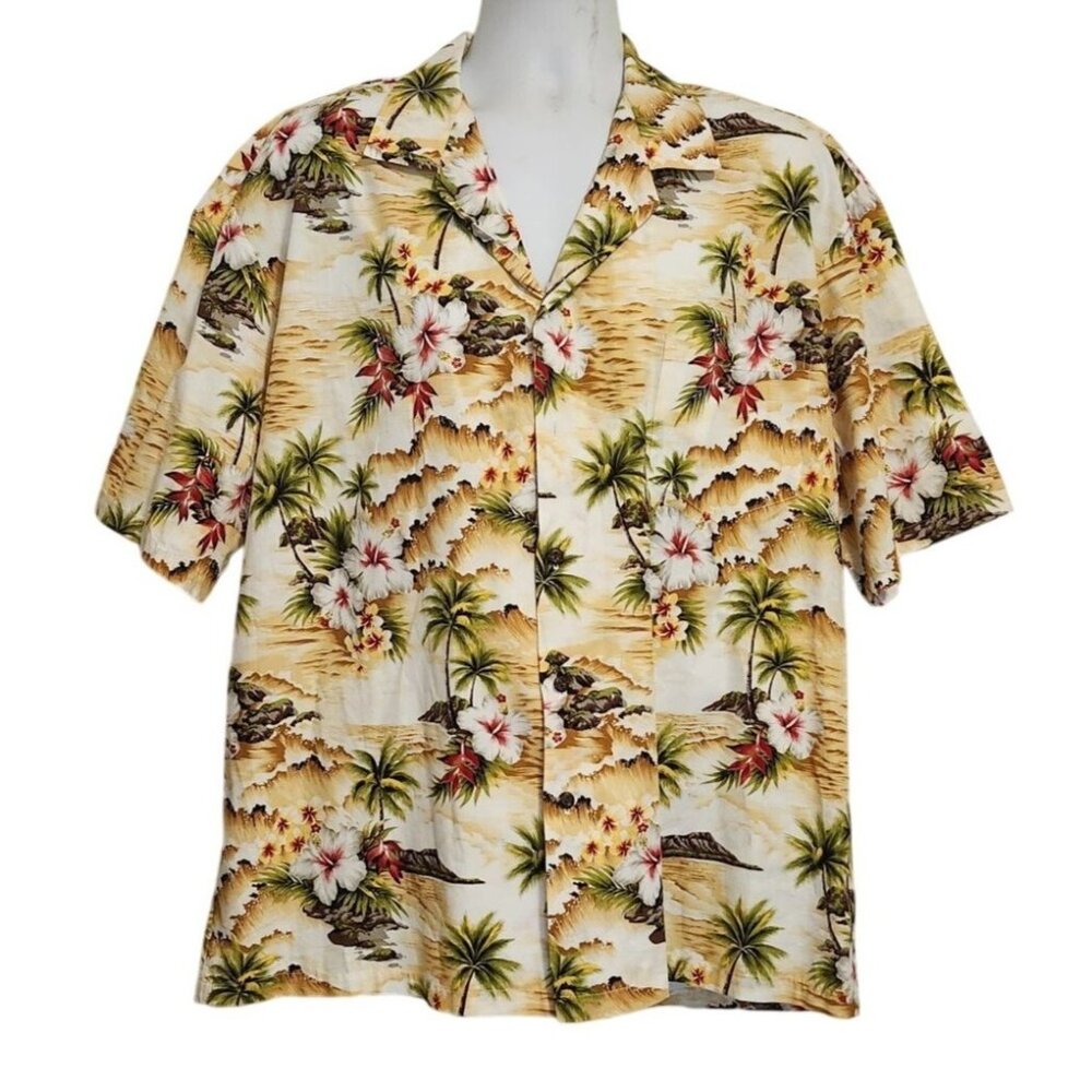 Hawaiian Shirt 2XL Short Sleeve coconut buttons